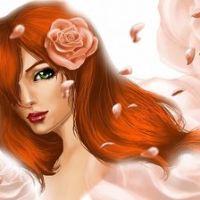 Схема вышивки «Рыжая красотка»