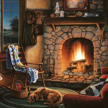 Схема вышивки «У камина»