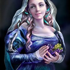 девушка с виноградом