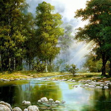 Схема вышивки «Лесное озеро»