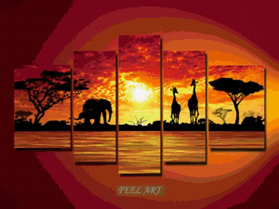 Африка - сегментированные картины - предпросмотр