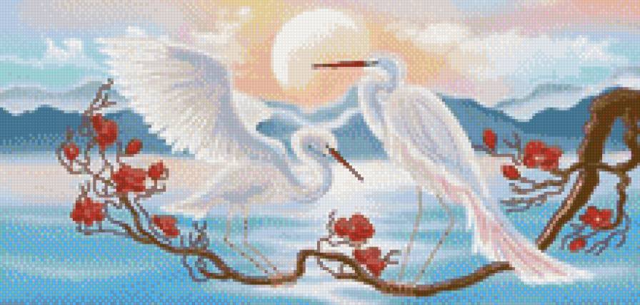 журавли - птицы, природа, журавль, восток - предпросмотр