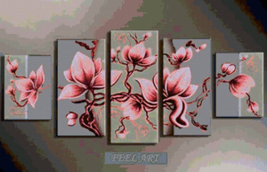 Цветы - сегментированные картины - предпросмотр