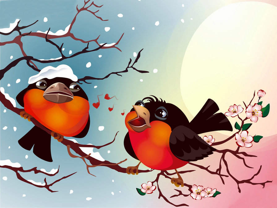 Снегири - оригинал