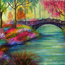 Схема вышивки «мост в саду»