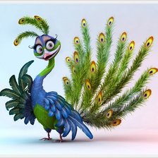 Схема вышивки «Павлиненок»