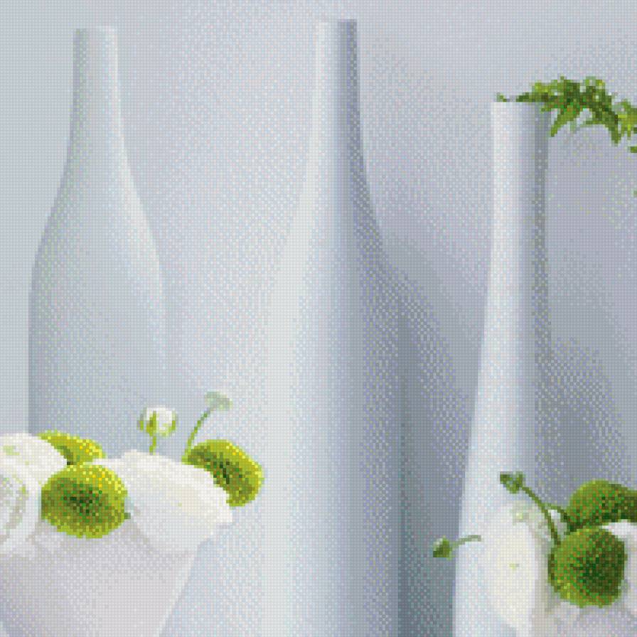 триптих ваза с цветами - середина - триптих, ваза, цветы - предпросмотр