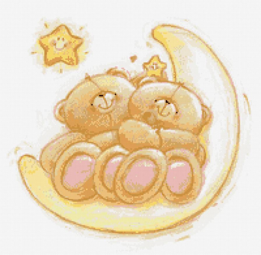 Лунные мишки - луна, мишки, звезды - предпросмотр