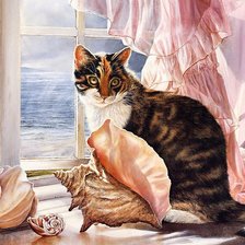 Схема вышивки «кошка»