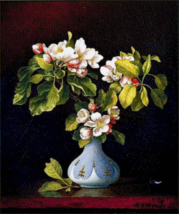 ветка яблони в вазе - цветы - предпросмотр