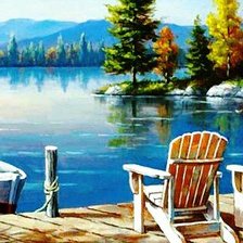 Схема вышивки «вид на озеро»