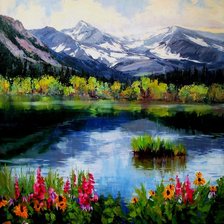 Схема вышивки «горное озеро»