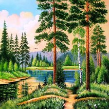 Схема вышивки «Пейзаж»