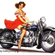 Схема вышивки «Байкерша»