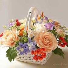 Схема вышивки «Цветы в корзине»