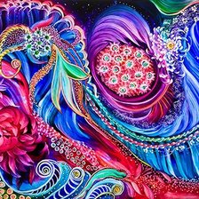 Схема вышивки «Цветы на стекле 3»