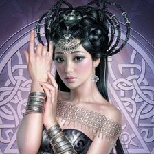 Схема вышивки «Девушка-загадка»