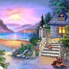 Схема вышивки «дом»