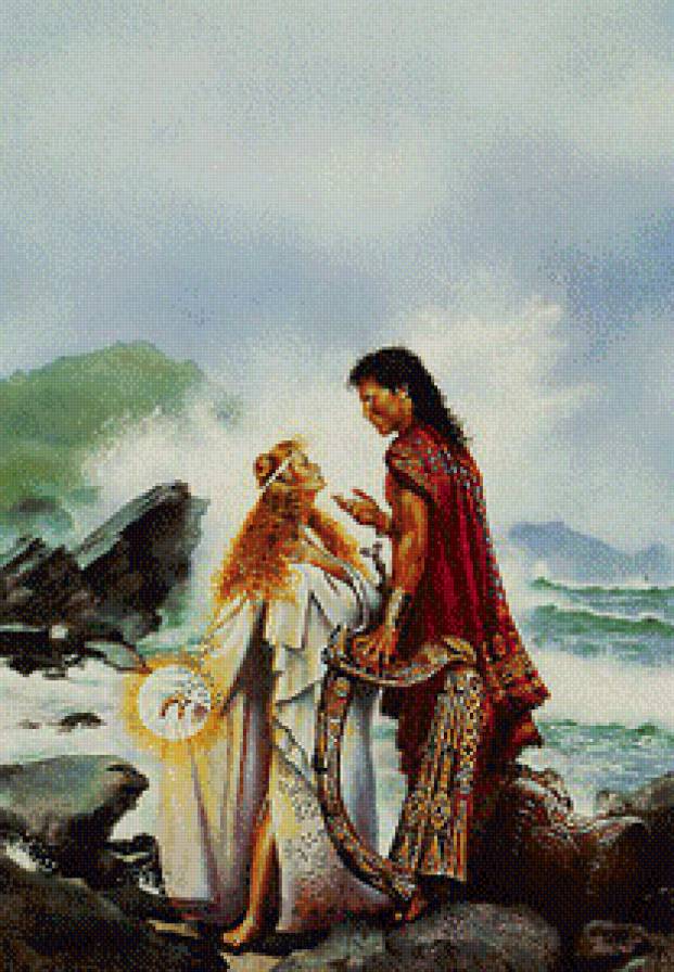 Boris - юноша, природа, морре, девушка, скалы, волны, фентези - предпросмотр