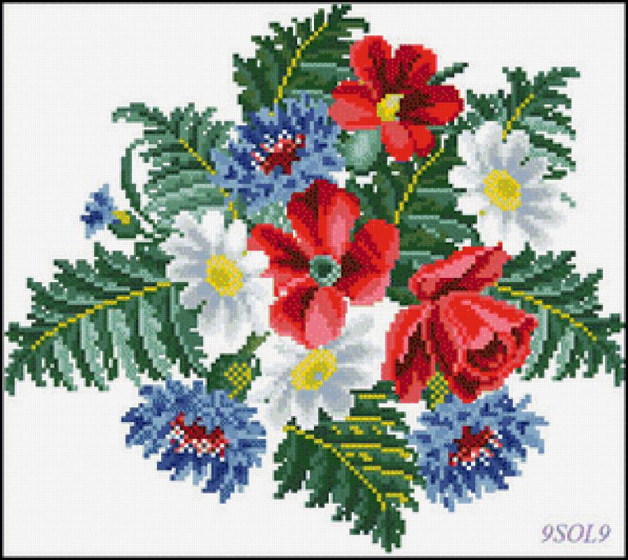 серия "цветы" - цветы.ромашки.васильки - предпросмотр