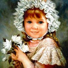 Схема вышивки «девочка с розами»