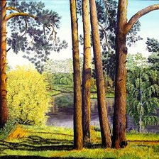 Схема вышивки «лесное озеро»