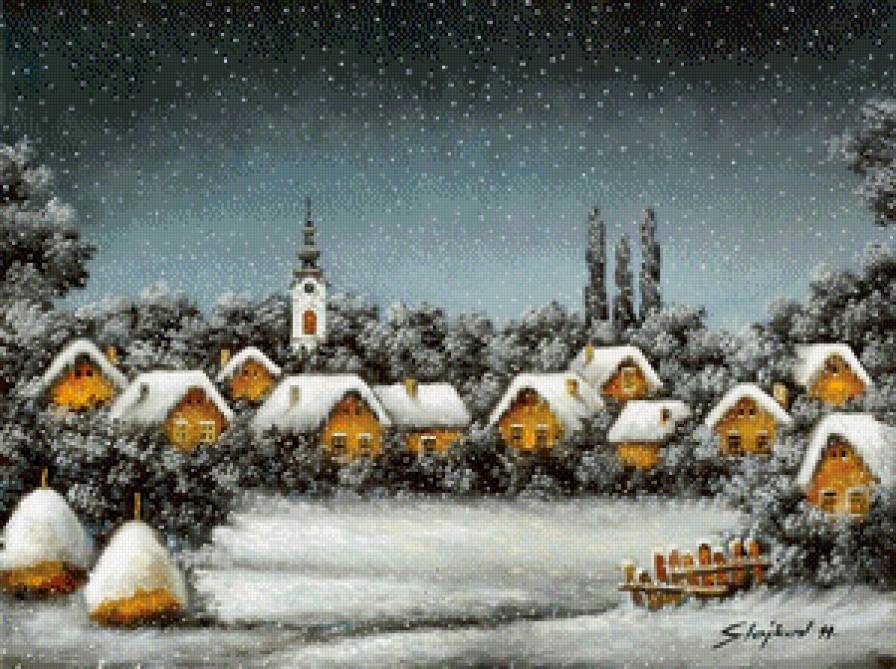 Зима в селе - предпросмотр