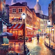 Схема вышивки «дождь в городе»