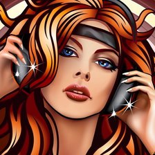 Схема вышивки «девушка в наушниках»