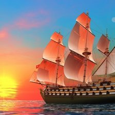 Схема вышивки «Парусник»