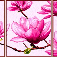 Схема вышивки «триптих магнолия»