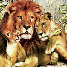 Схема вышивки «львы»