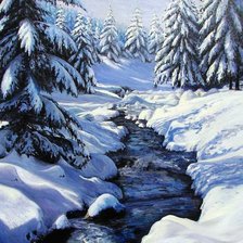 Схема вышивки «зимний пейзаж»