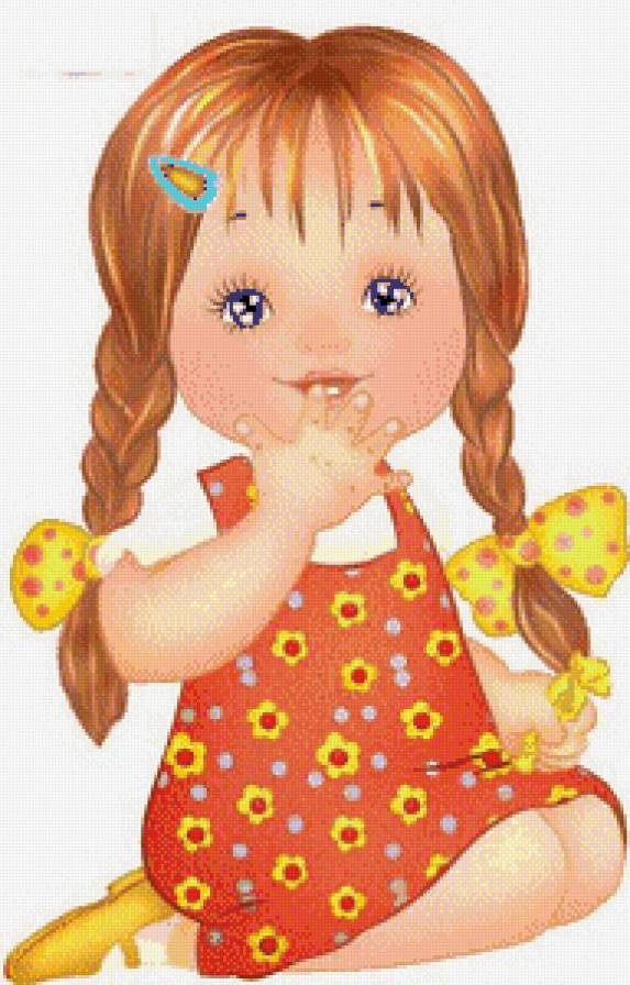 серия "детские" - дети.девочка.кукла. - предпросмотр