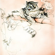 Схема вышивки «тигренок»