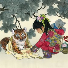 Схема вышивки «тигр»