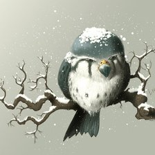 Схема вышивки «птичка на ветке»