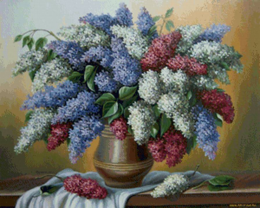 Сирень - цветы, натюрморт - предпросмотр