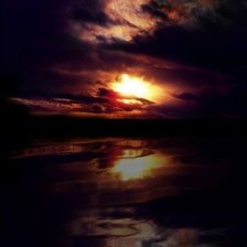 Схема вышивки «закат над озером»