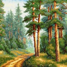 Схема вышивки «сосновый бор»