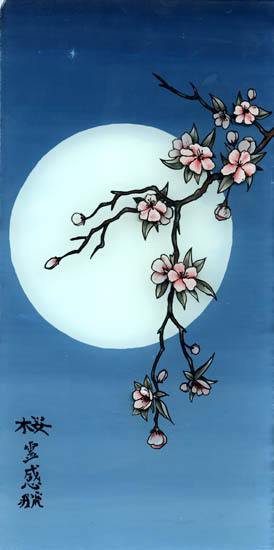 веточка сакуры - живопись - оригинал