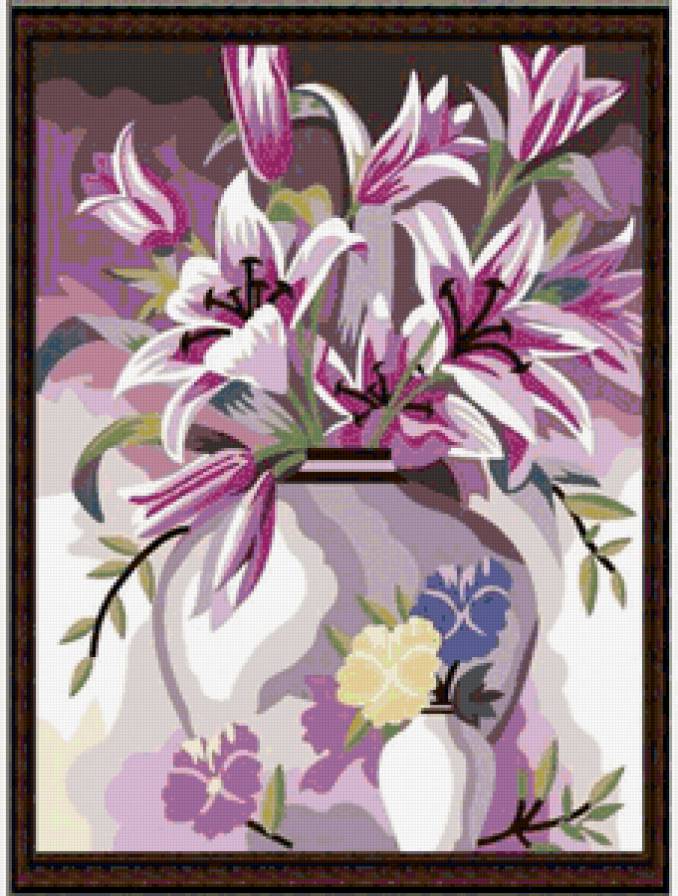 сереневое чудо - цветы, лилии, букет - предпросмотр