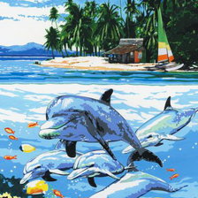 Схема вышивки «морские игры»