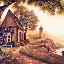 Схема вышивки «Тихий дом на берегу»