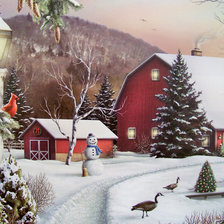 Схема вышивки «Зимний пейзаж»