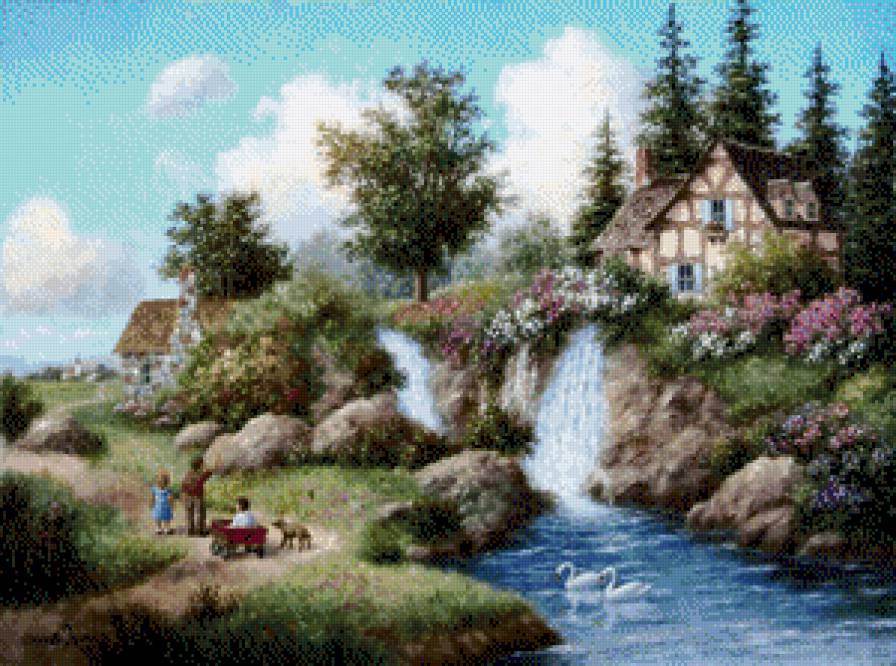 сказочный домик - живопись - предпросмотр