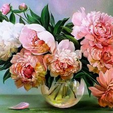 Схема вышивки «Пионы»