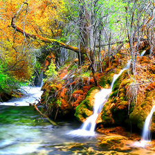 Схема вышивки «Водопад в лесу»