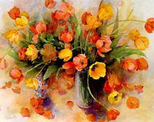 Схема вышивки «тюльпаны»