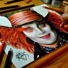 Схема вышивки «Безумный Шляпник (Джонни Депп)»